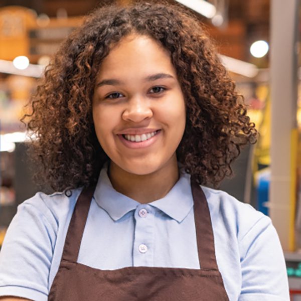 teen girl smiling