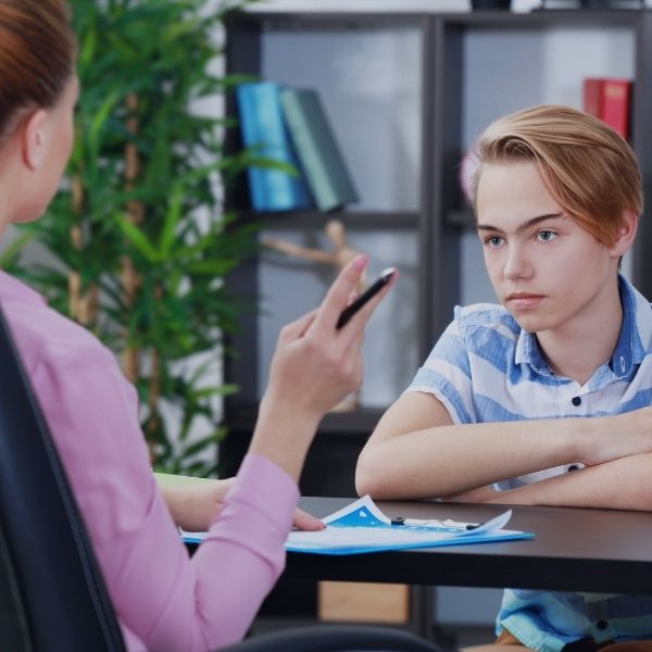 Boy in counseling